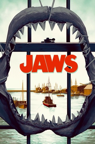 1975 jaws movie poster print - jaws,